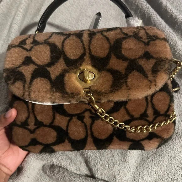 Coach x Jennifer Lopez Signature Shearling Satchel - Picture 2 of 7